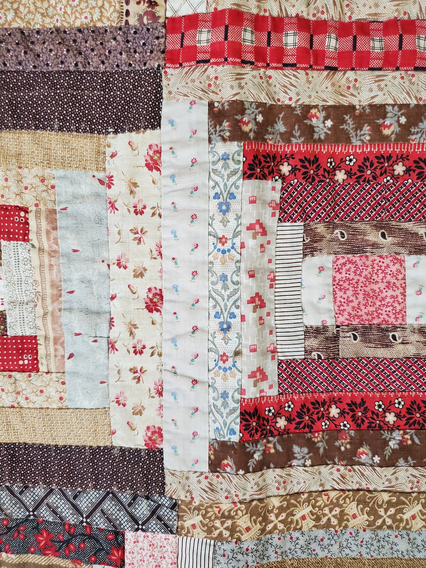 Antique Log Cabin Quilt c1890