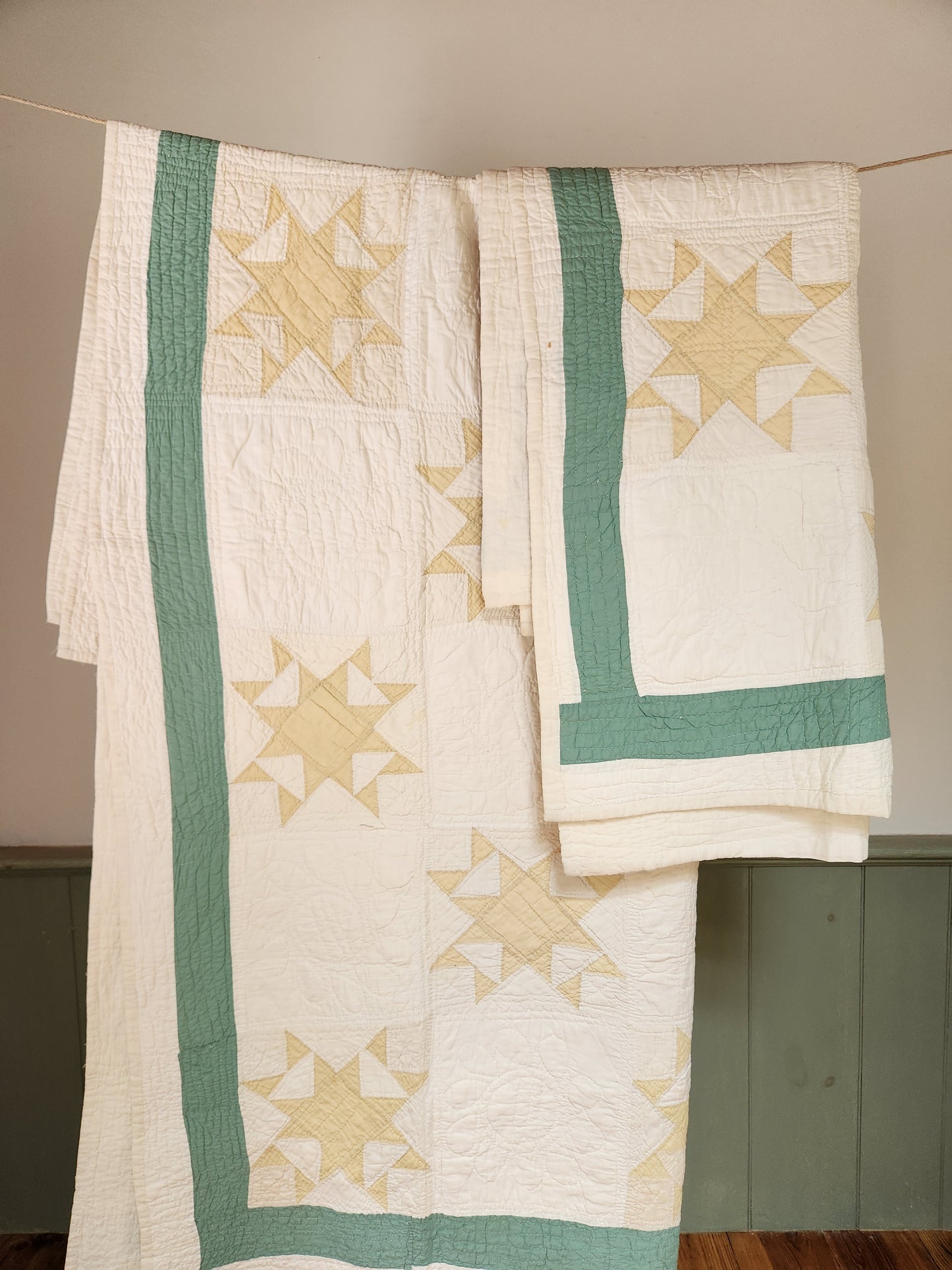 PAIR Of Matching Star Quilts ca 1930