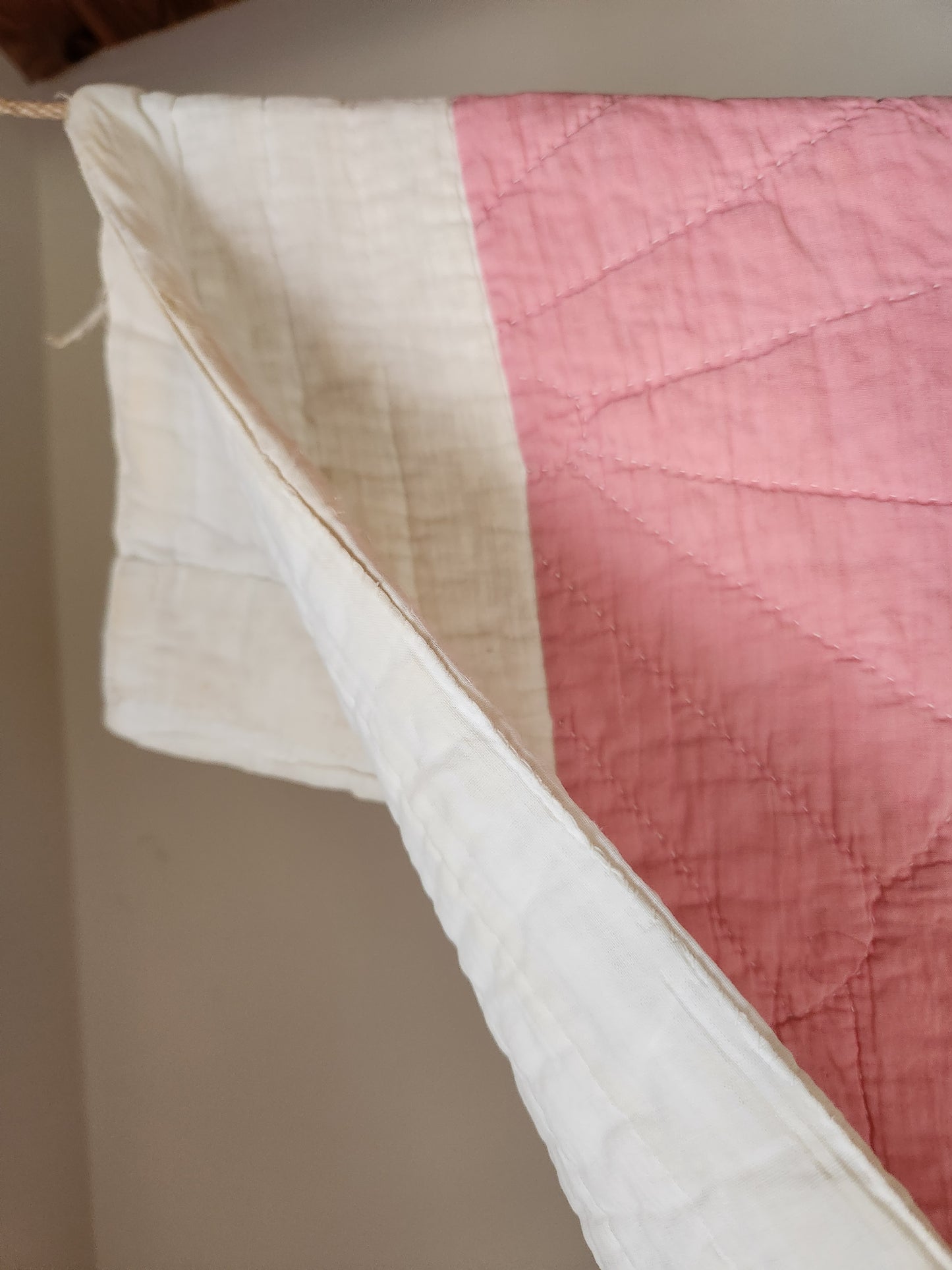 Pink and Green Lily Applique Quilt c1930
