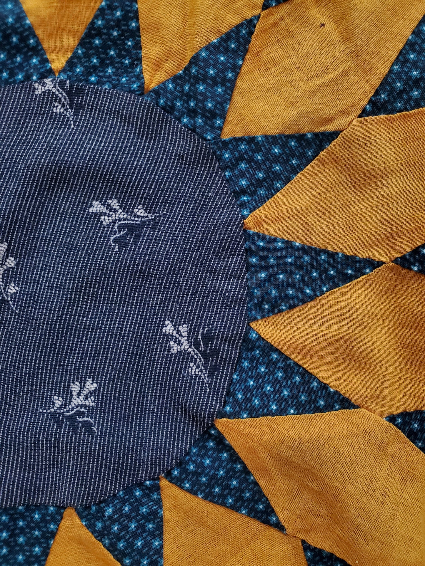 Sunflower Quilt Top, ca 1930