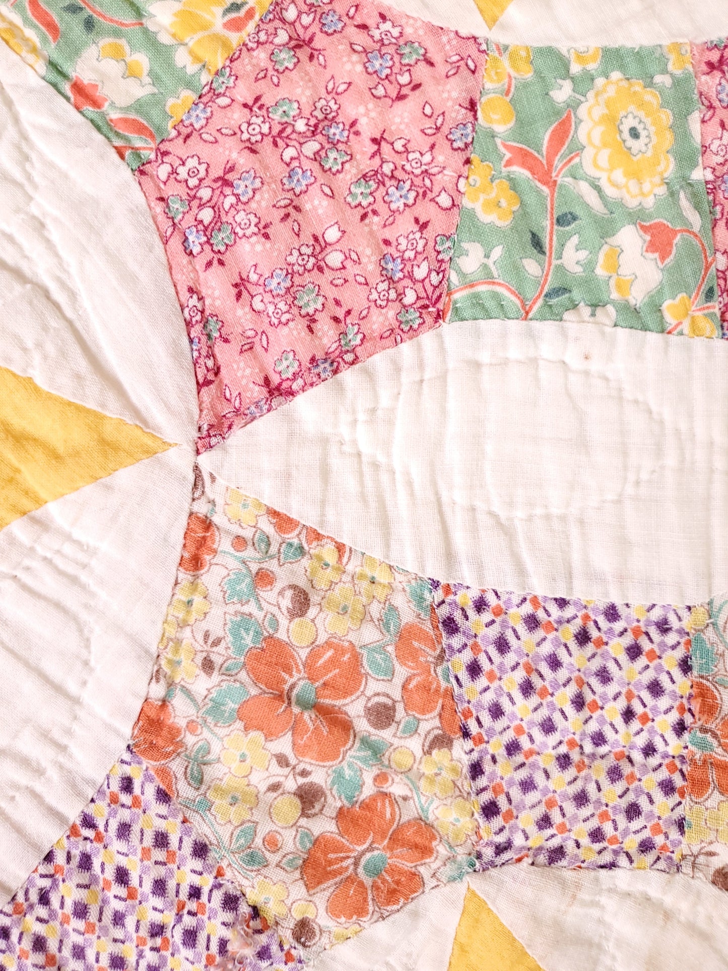 Vintage Feed Sack Ceasar's Crown Quilt
