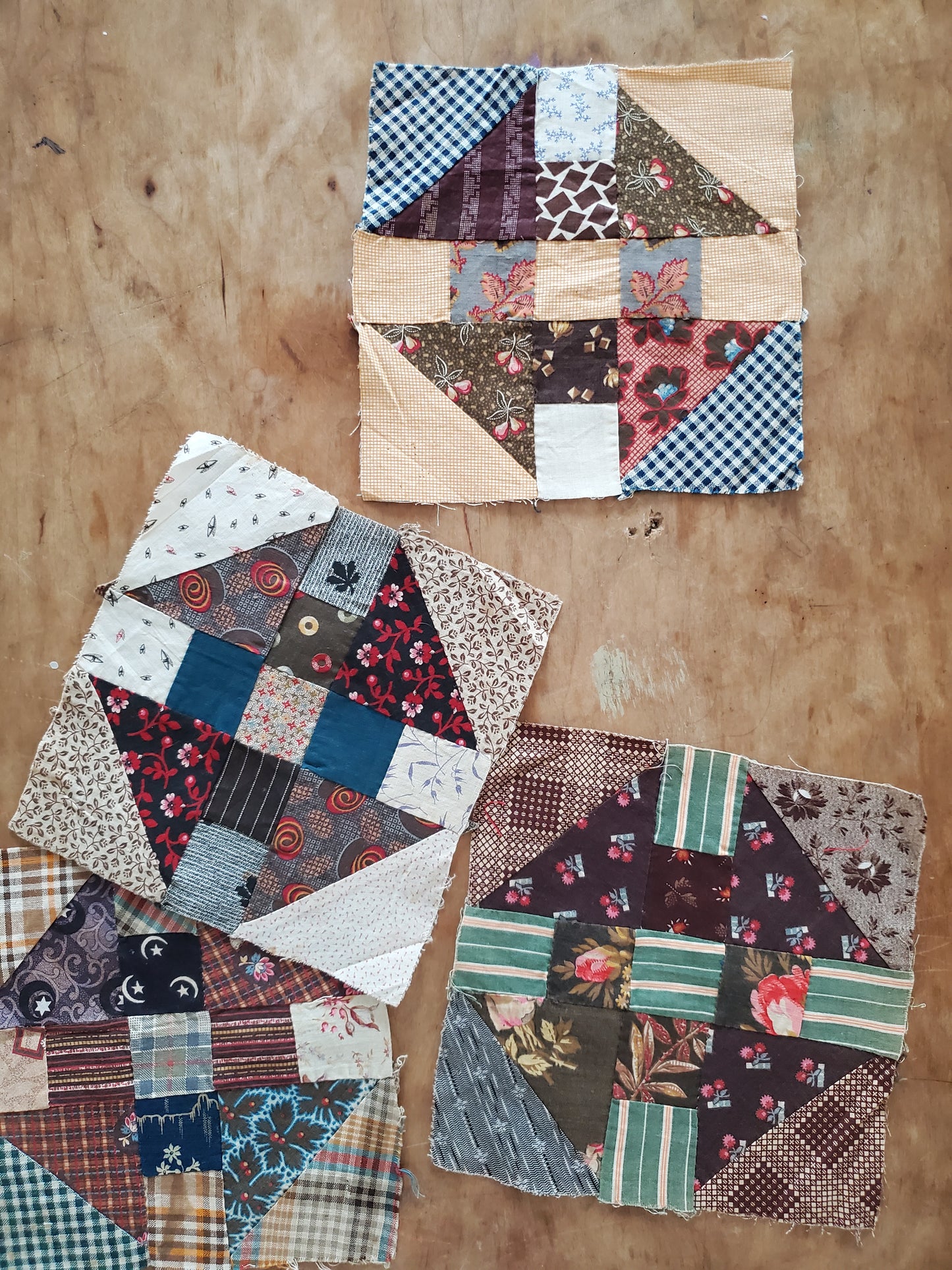 Set of 4 Med Size Monkey Wrench Blocks, c 1890