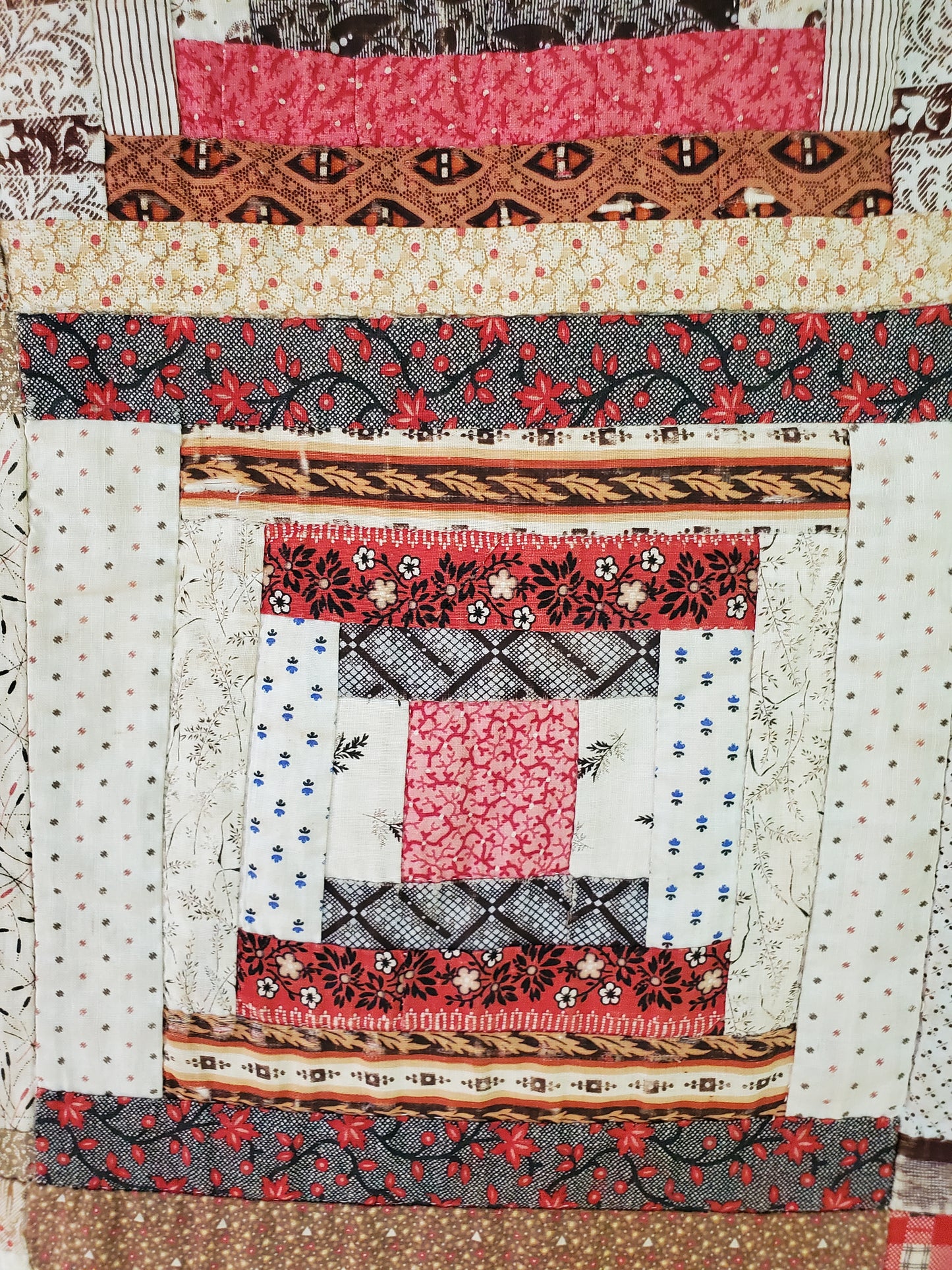 Antique Log Cabin Quilt c1890
