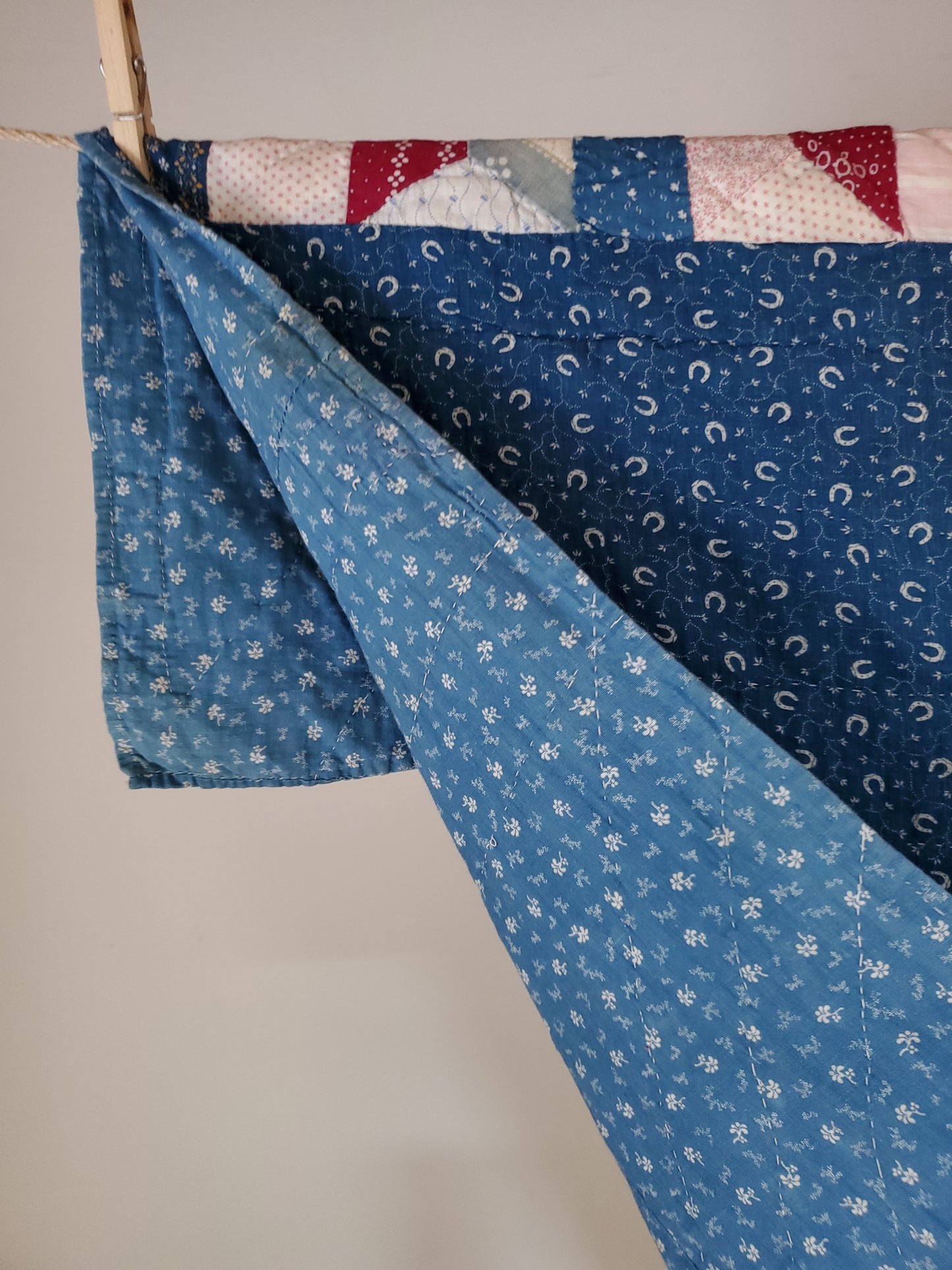 Antique Indigo Patchwork Quilt, ca 1890