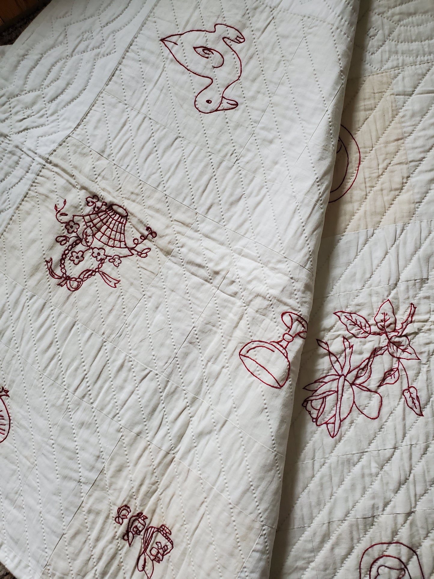 Redwork Vintage Quilt ca 1930