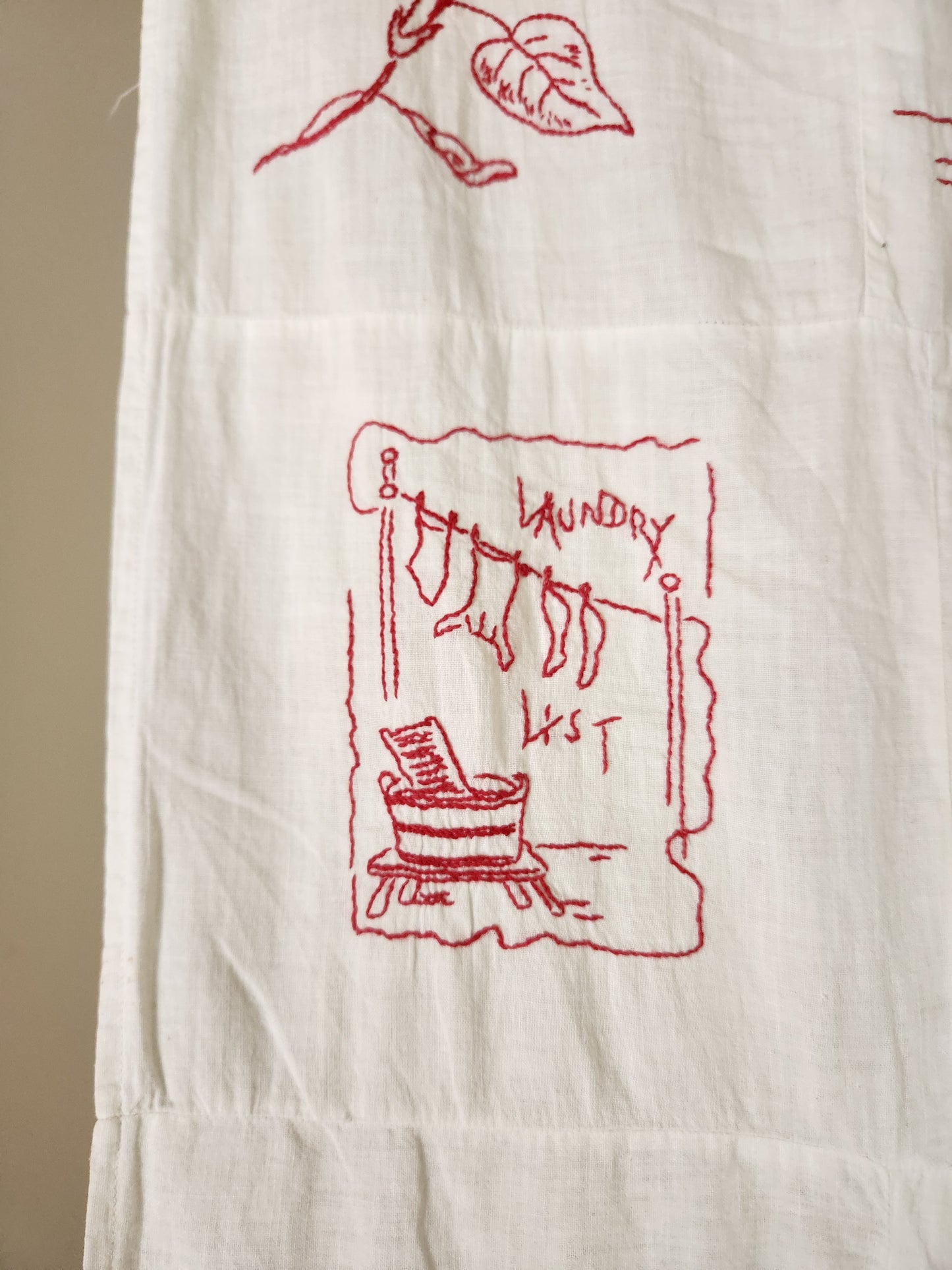 Child’s Redwork Quilt Top Coverlet 1917