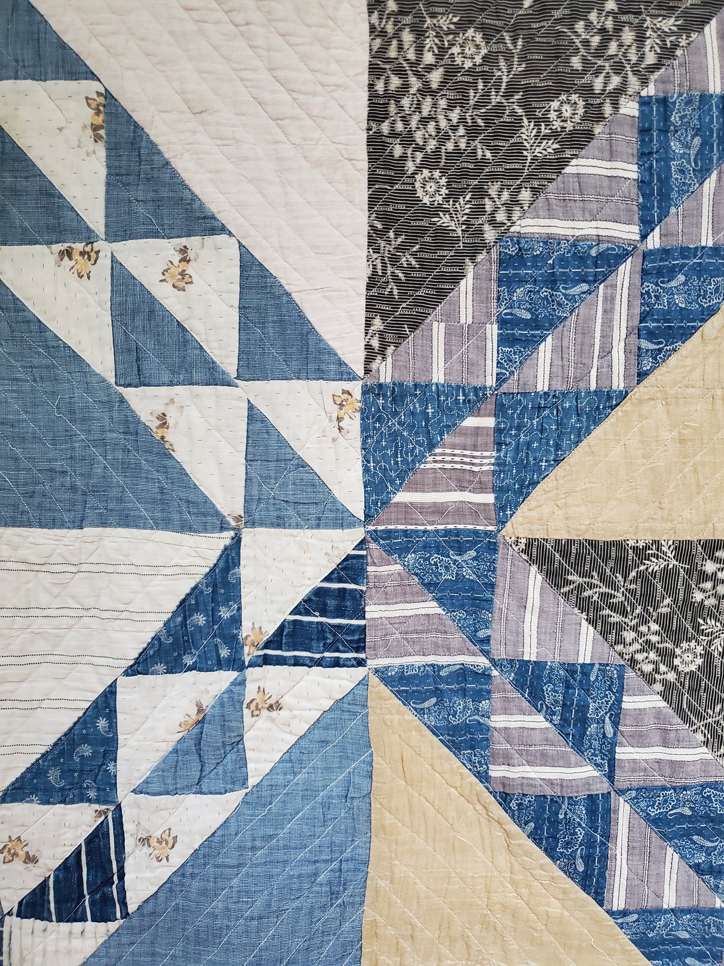 Vintage Sugar Sack Patchwork Quilt ca 1920