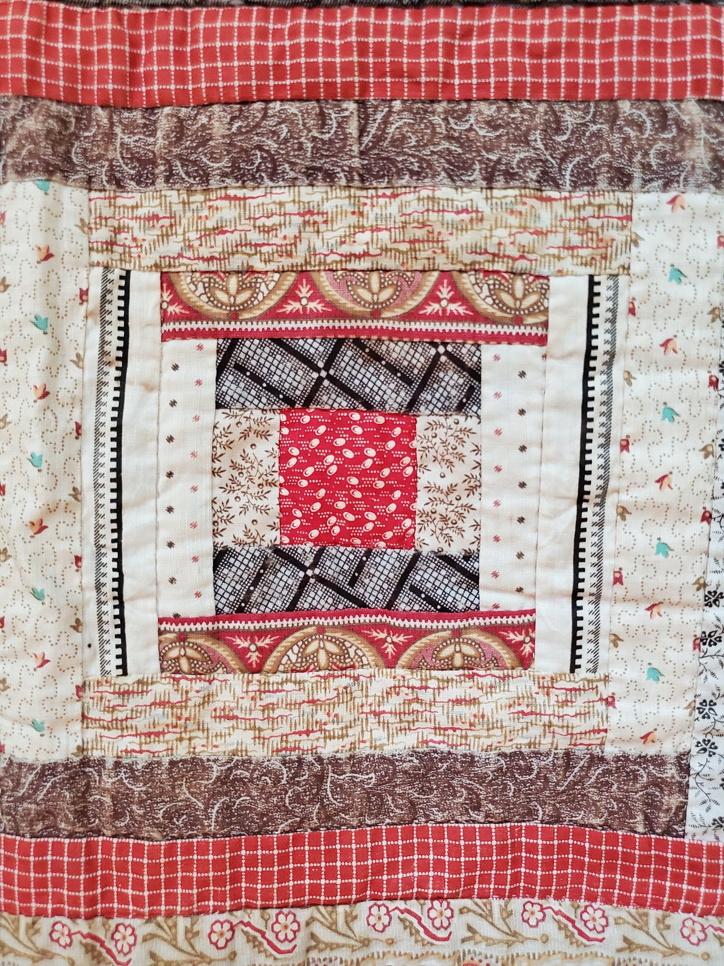 Antique Log Cabin Quilt c1890