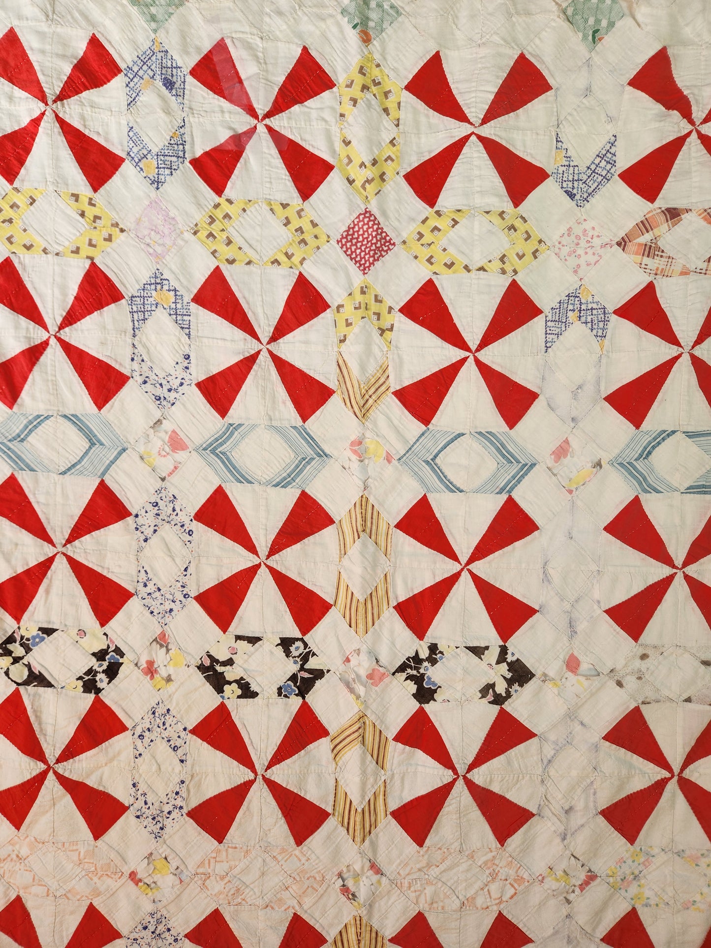 Vintage Pinwheel Picnic Quilt c1940