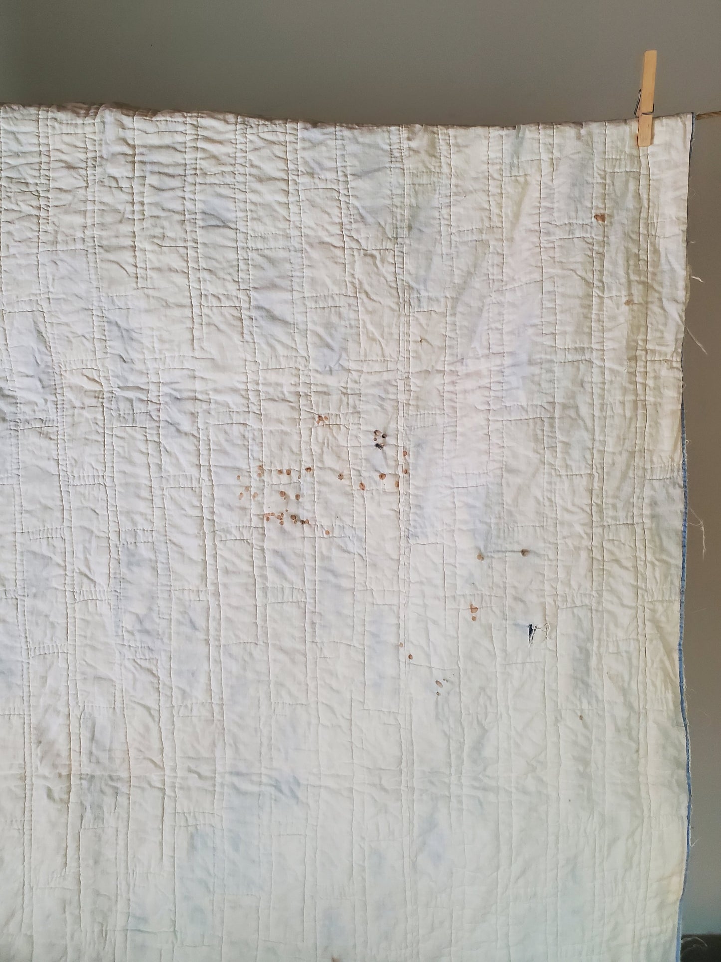 Blue and White Patchwork Crib Quilt
