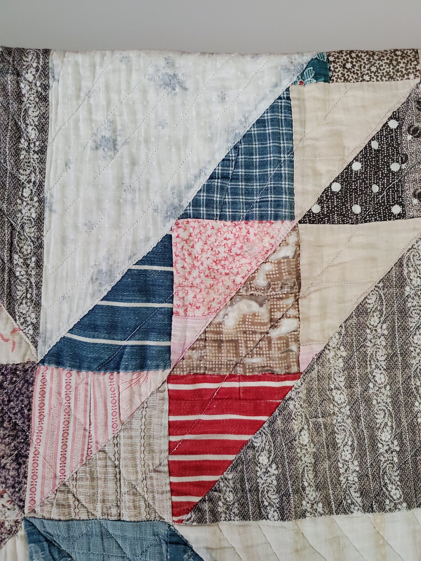 Vintage Sugar Sack Patchwork Quilt ca 1920