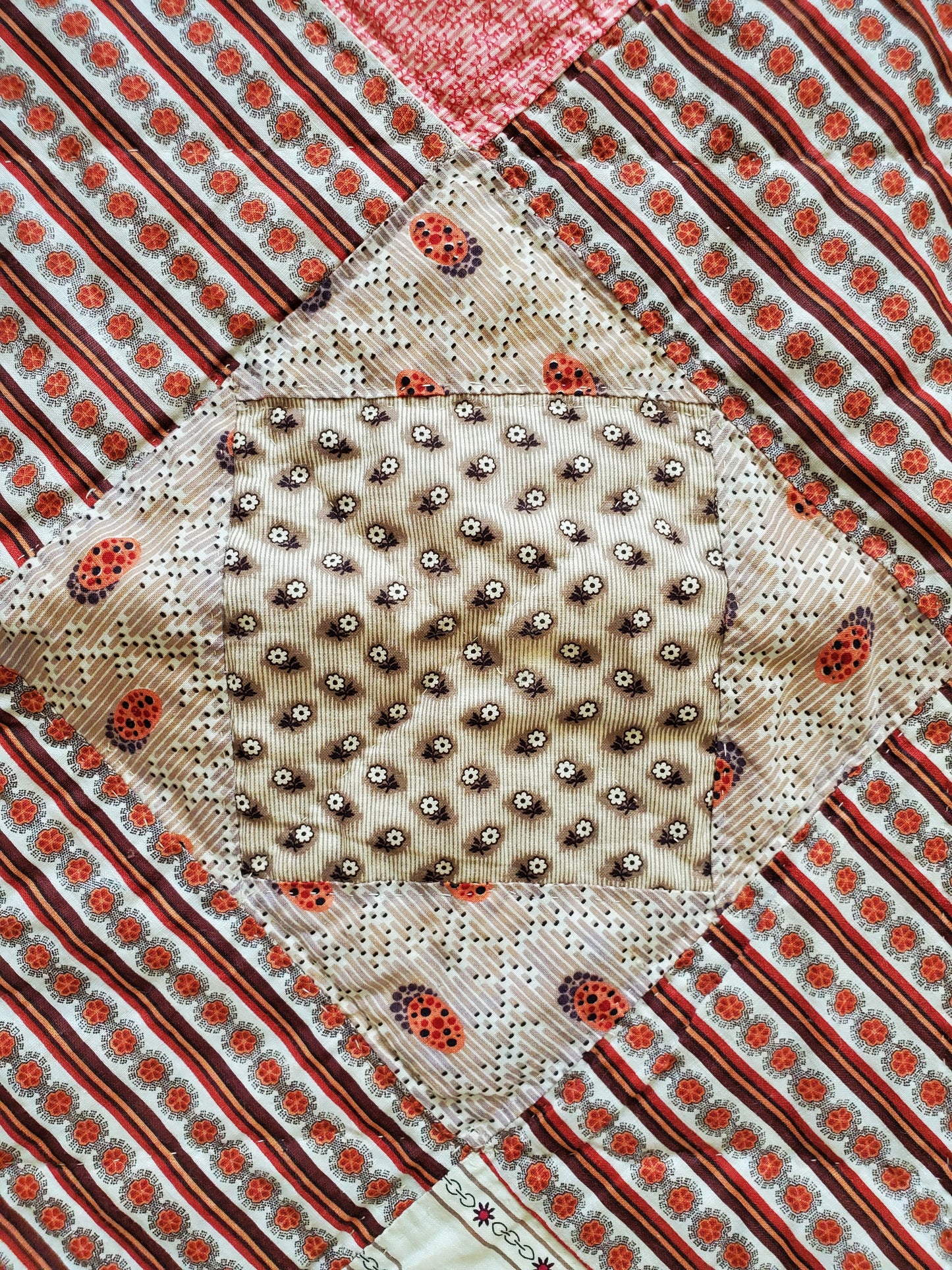 Square in a Square Antique Quilt ca 1870