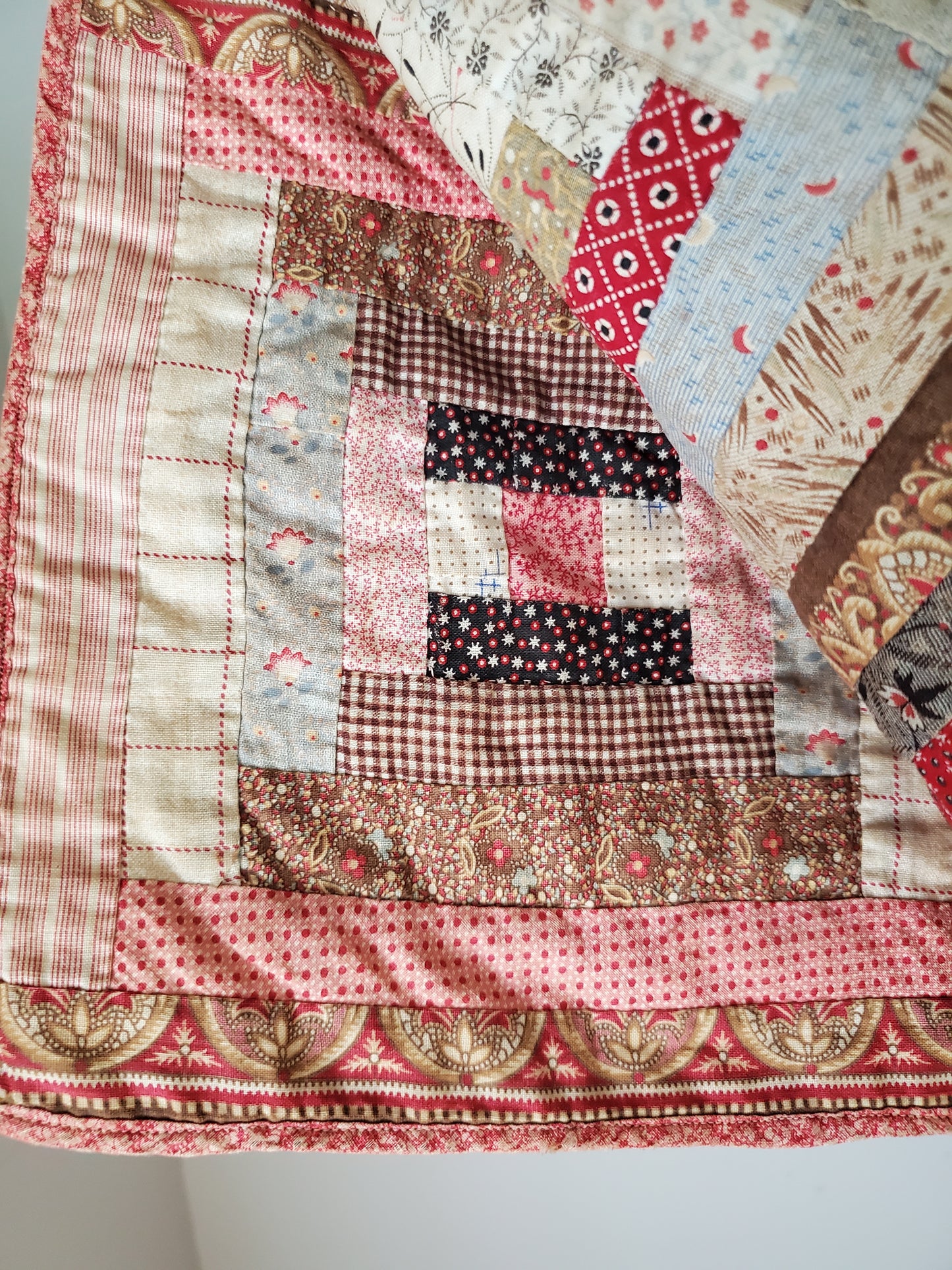 Antique Log Cabin Quilt c1890