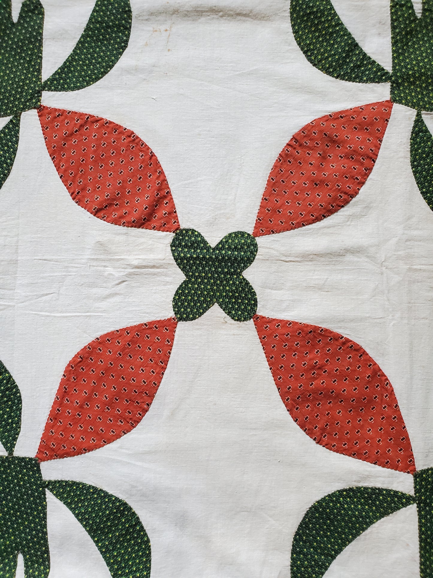 Antique Applique Quilt Top Panel ca 1850