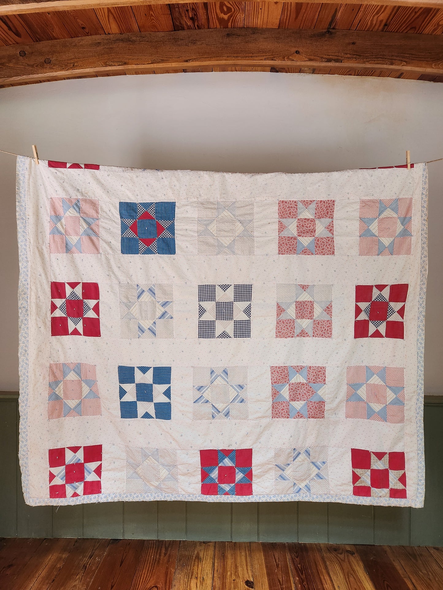 Hand Tied Star Quilt c1920
