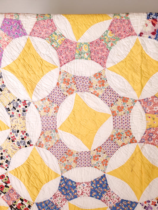 Vintage Feed Sack Ceasar's Crown Quilt