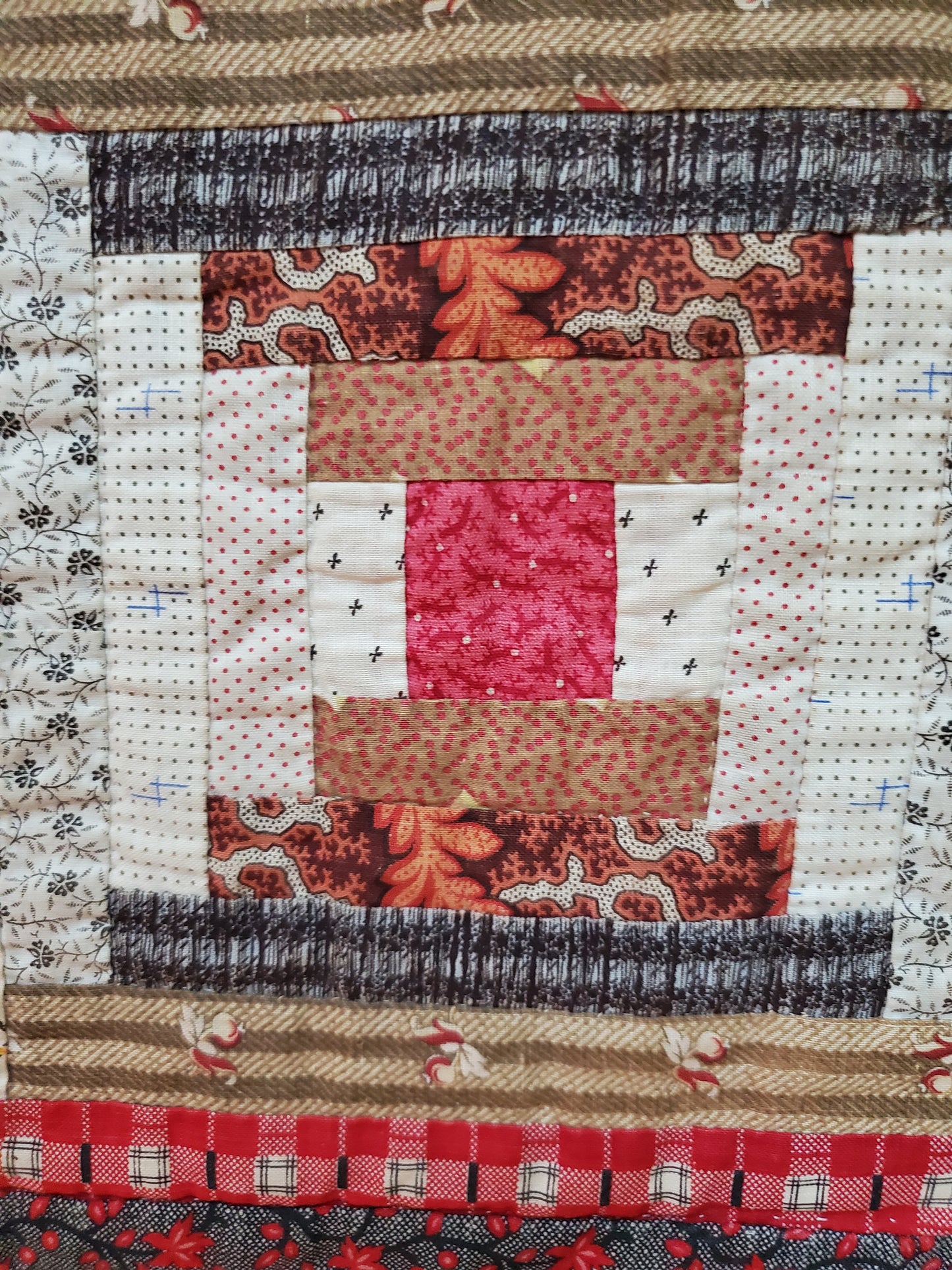Antique Log Cabin Quilt c1890