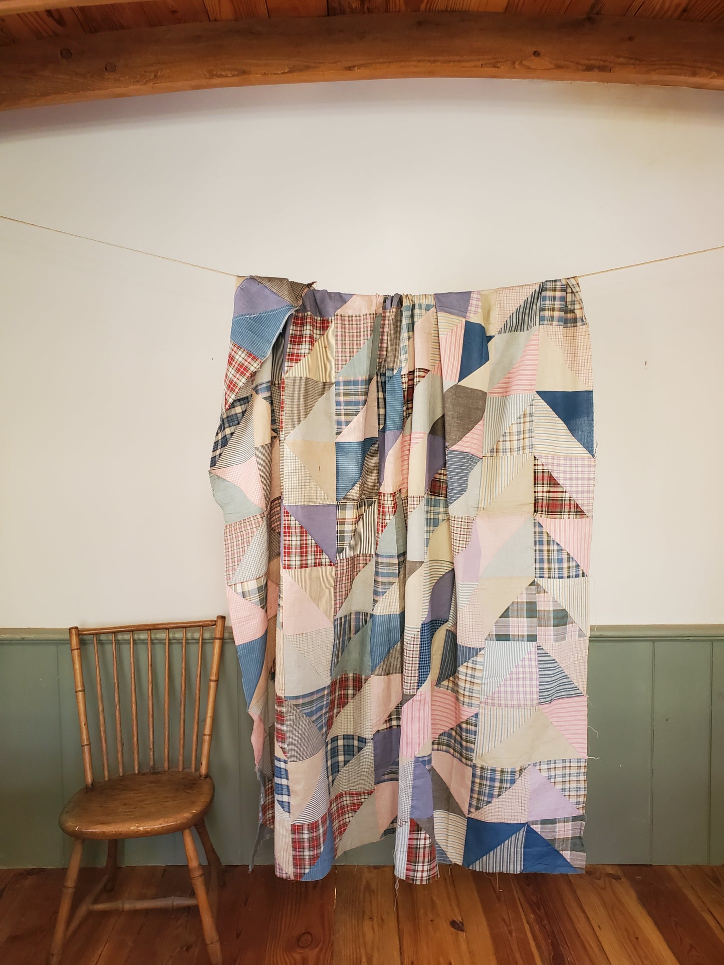 Half Triangle Quilt Top, ca 1900