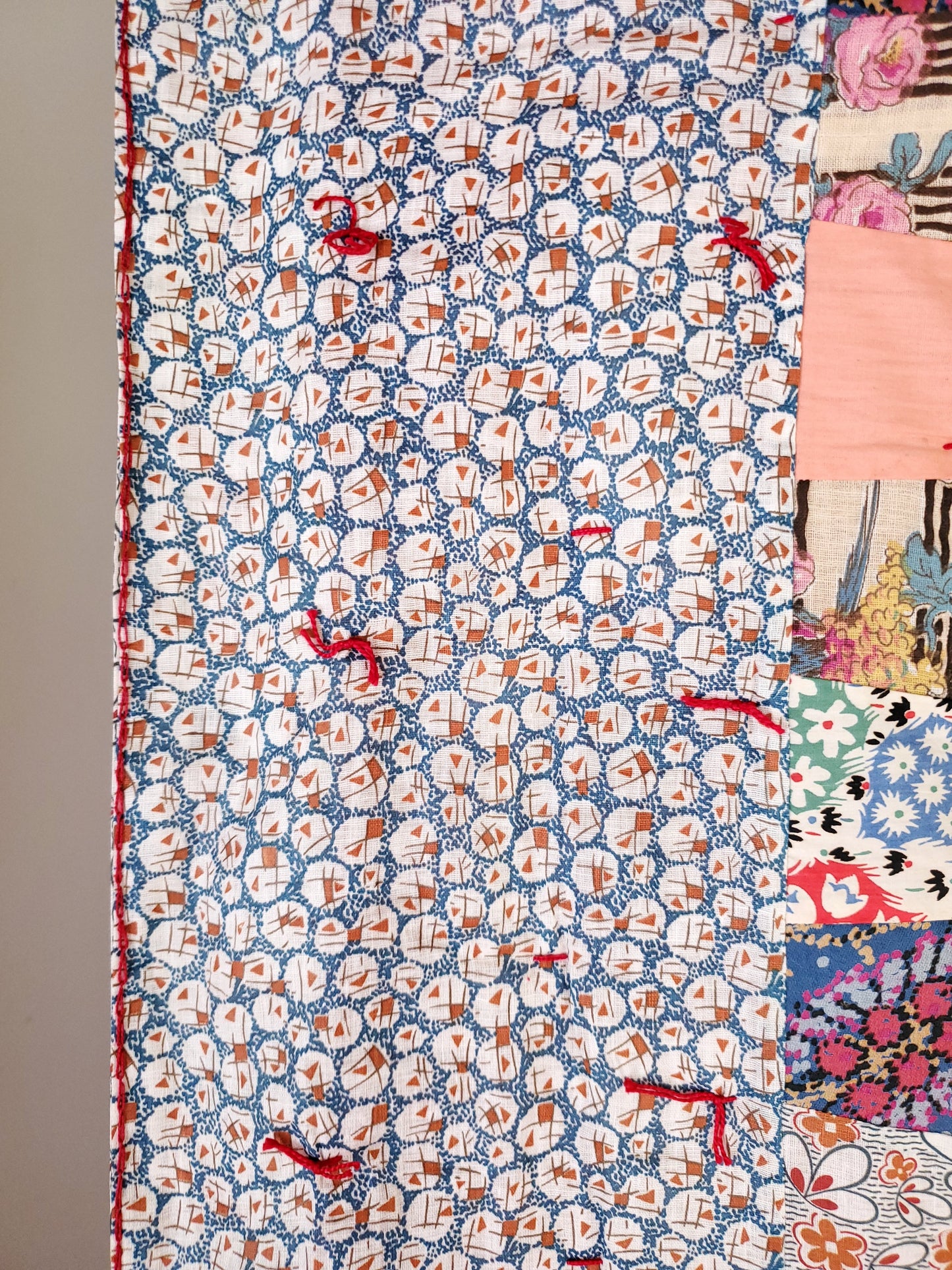 Hand Tied Vintage Quilt ca 1940