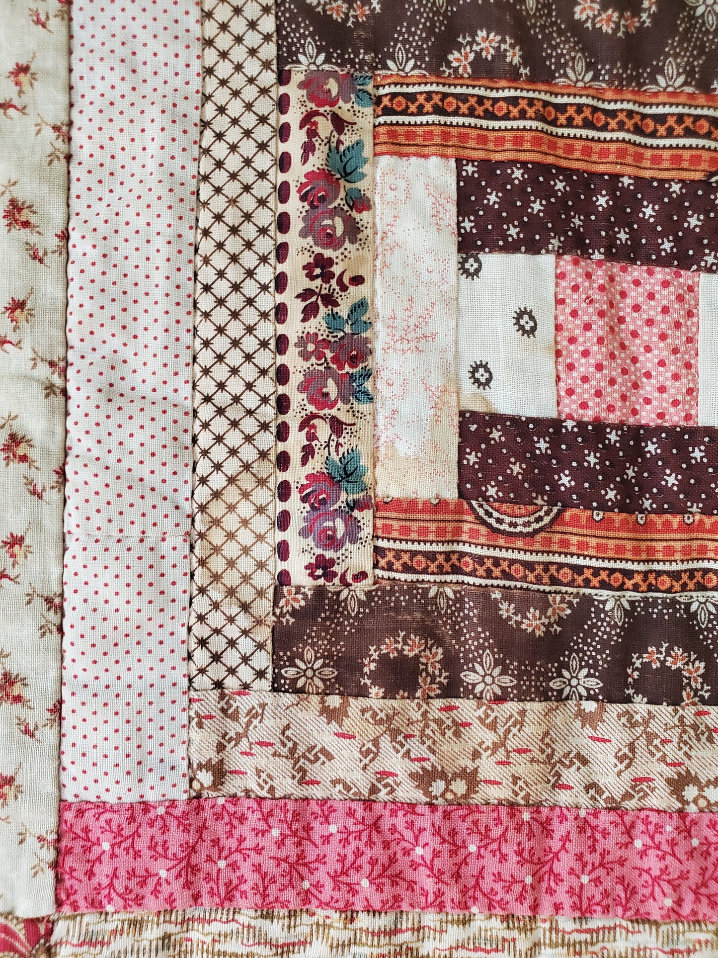 Antique Log Cabin Quilt c1890