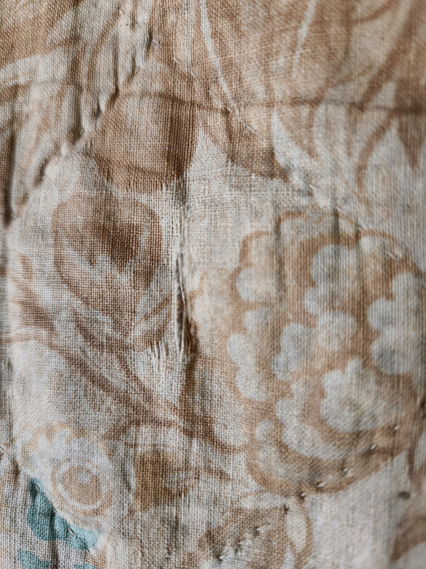 Antique Pheasants and Plum Tree Whole Cloth Chintz Quit