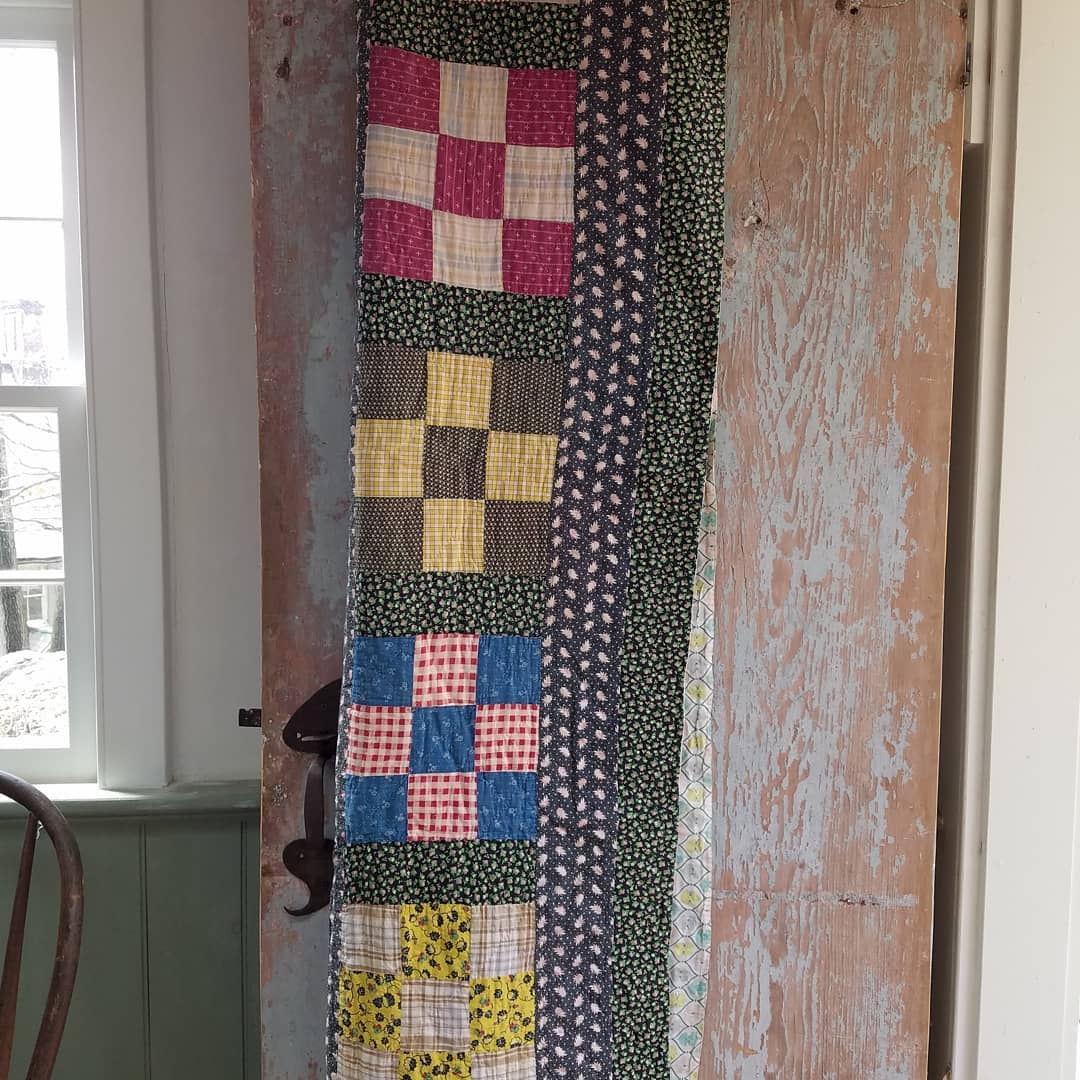 Pink Leaf 9 Patch Quilt