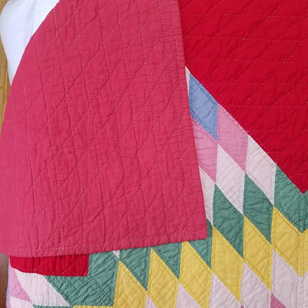 Red and Pink Lone Star Quilt