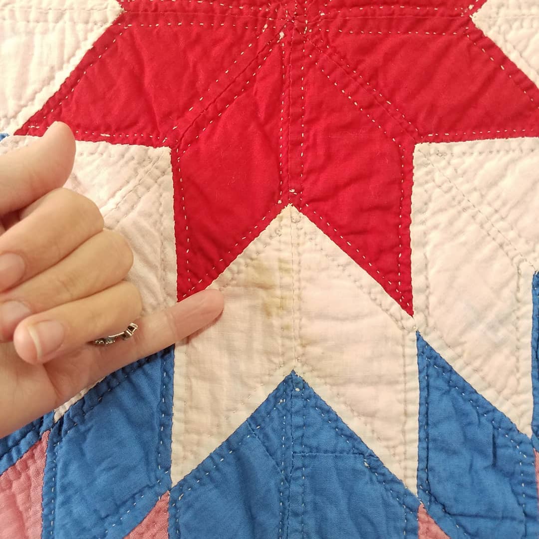 Red and Pink Lone Star Quilt