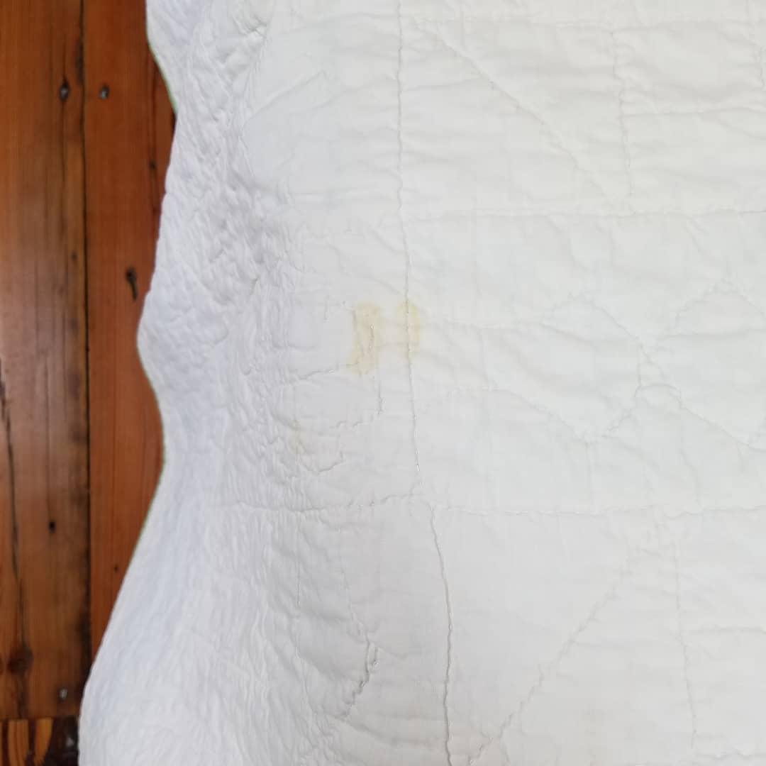 Green and Yellow Churn Dash Quilt