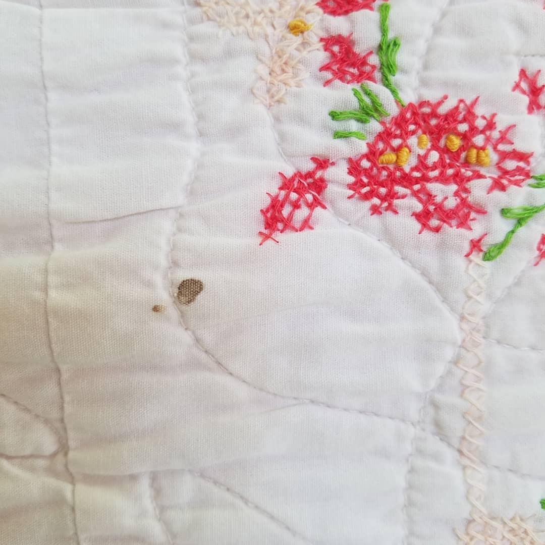 Floral Crosss Stitch Embroidered Quilt