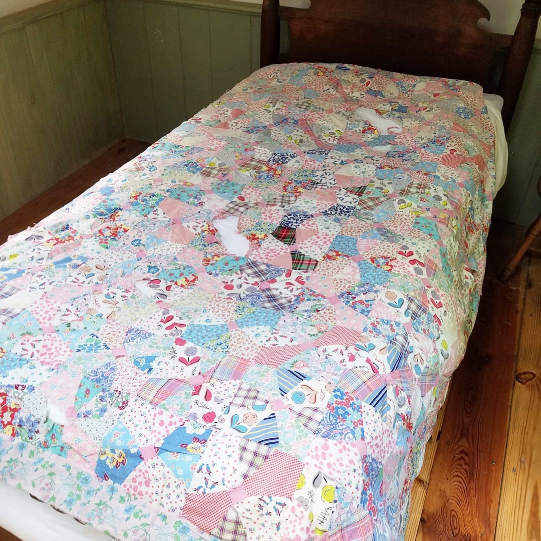 Feed Sack Bow Tie Quilt top