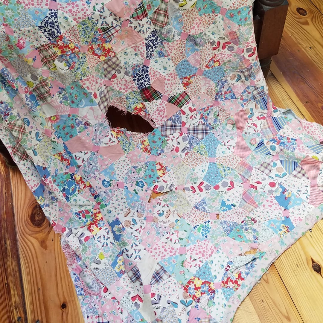 Feed Sack Bow Tie Quilt top