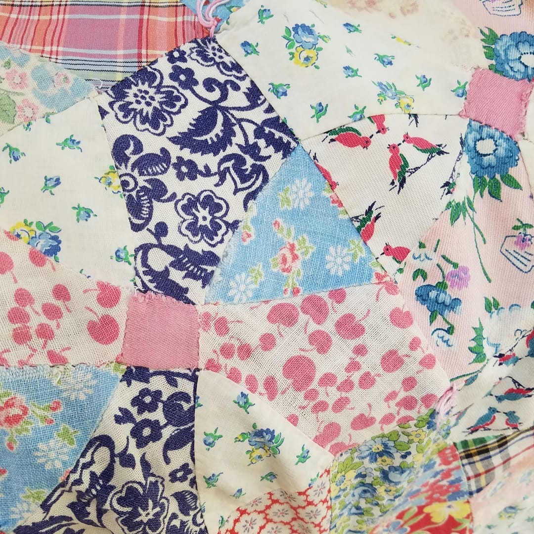 Feed Sack Bow Tie Quilt top