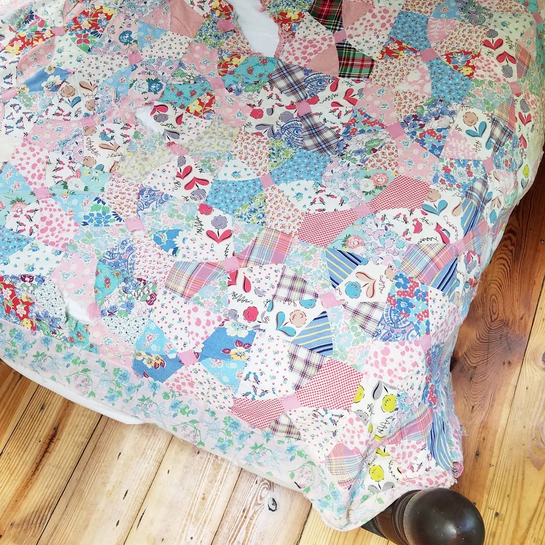 Feed Sack Bow Tie Quilt top