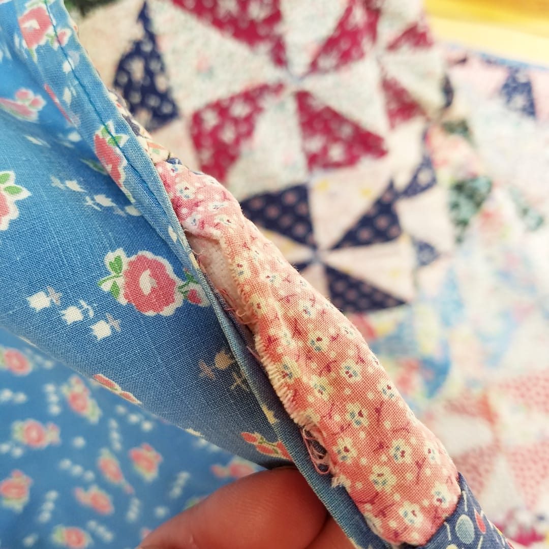 Hand Tied Pinwheel Quilt