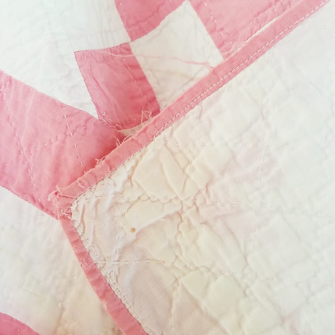 Pink and White Irish Chain Quilt