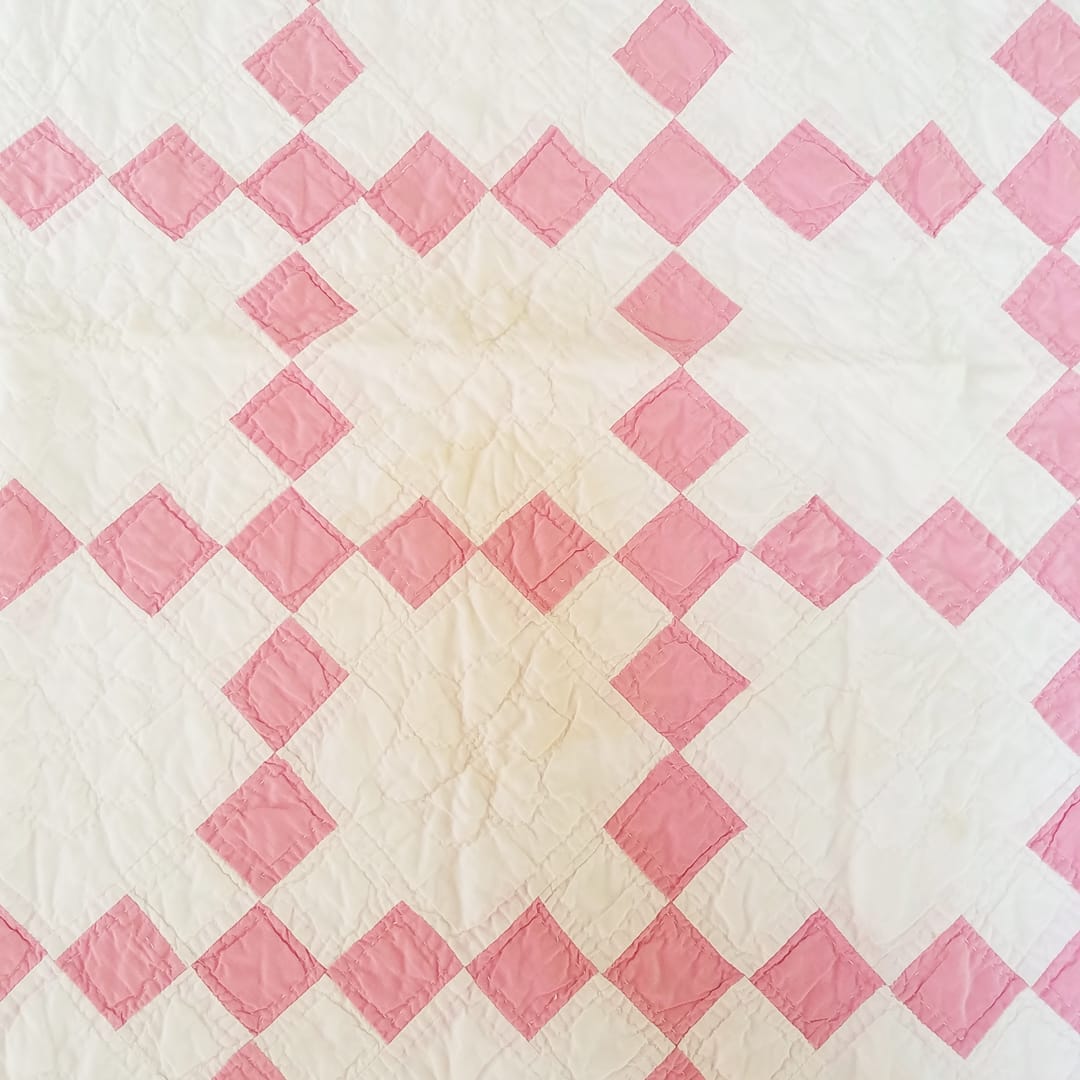 Pink and White Irish Chain Quilt