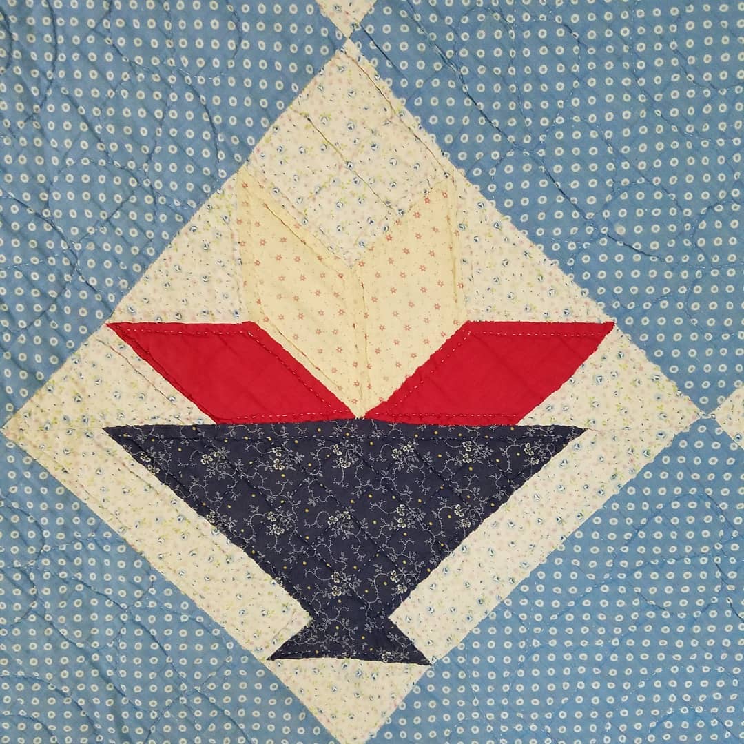 Red White and Blue Cactus Basket Quilt