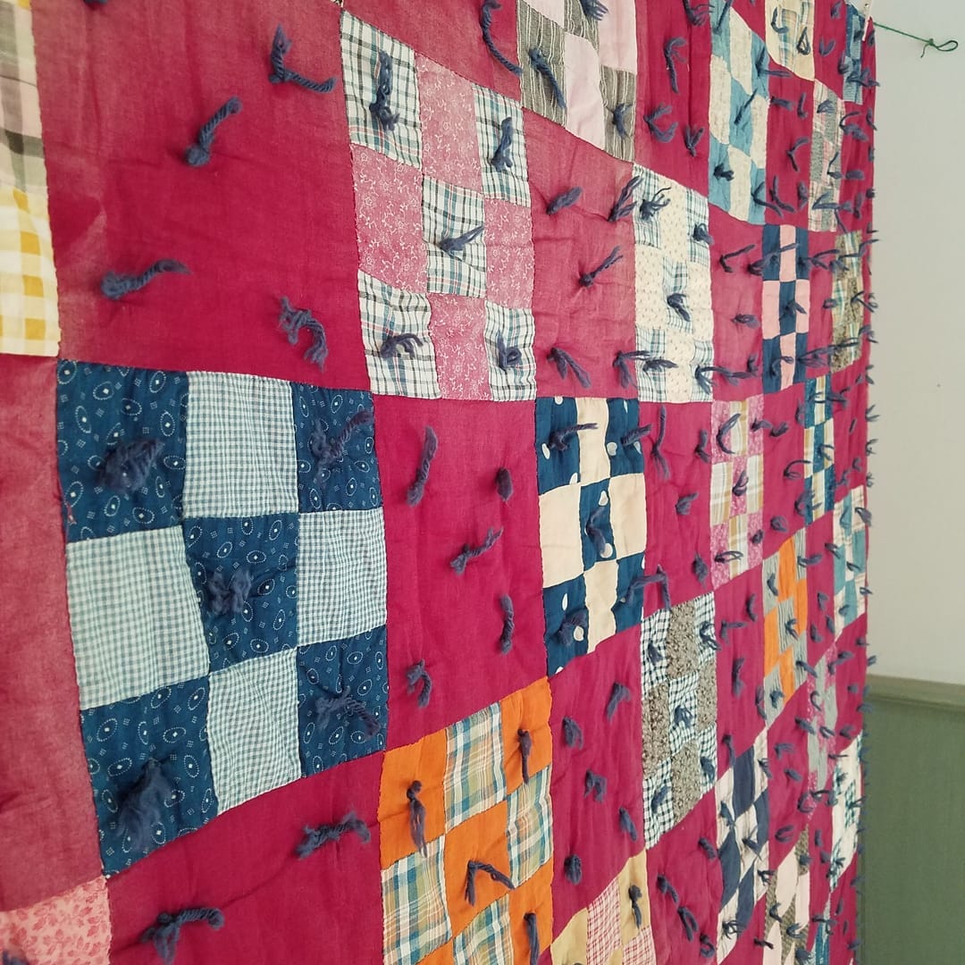 Hand tied Nine Patch Quilt
