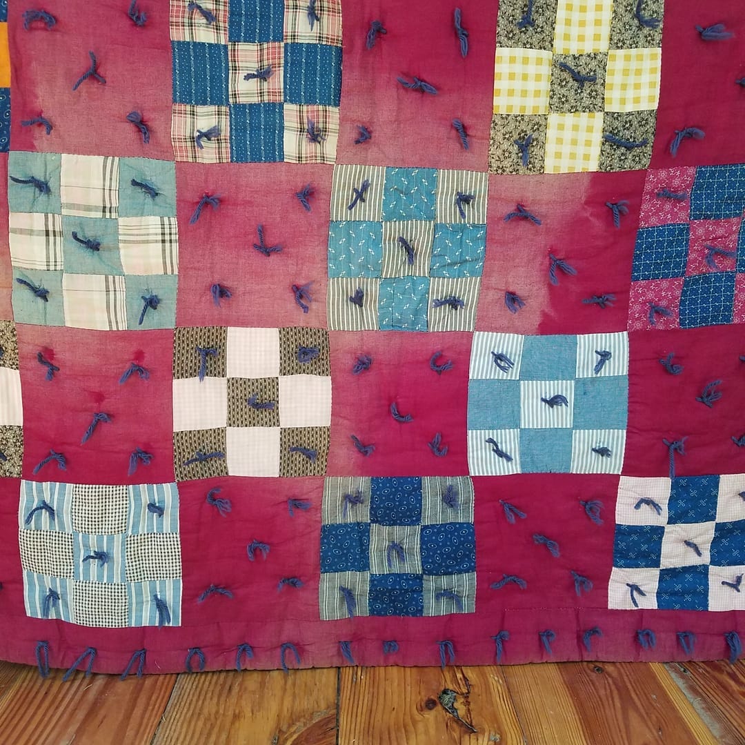 Hand tied Nine Patch Quilt
