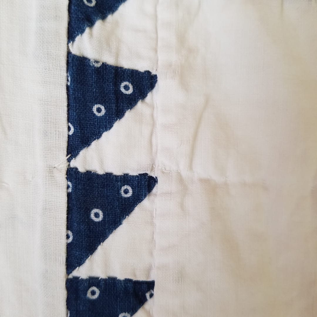 Navy and White Irish Chain Quilt
