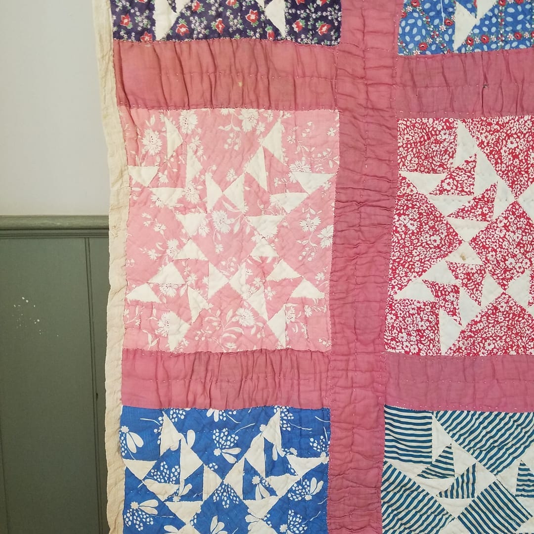 Pink Odd Fellow's Patch Quilt
