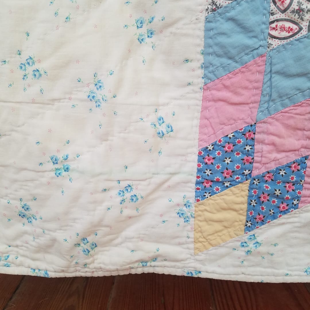 Floral Lone Star Quilt