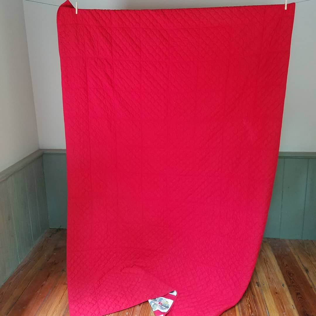 Whole Cloth, Dresden Plate Pattern Quilt