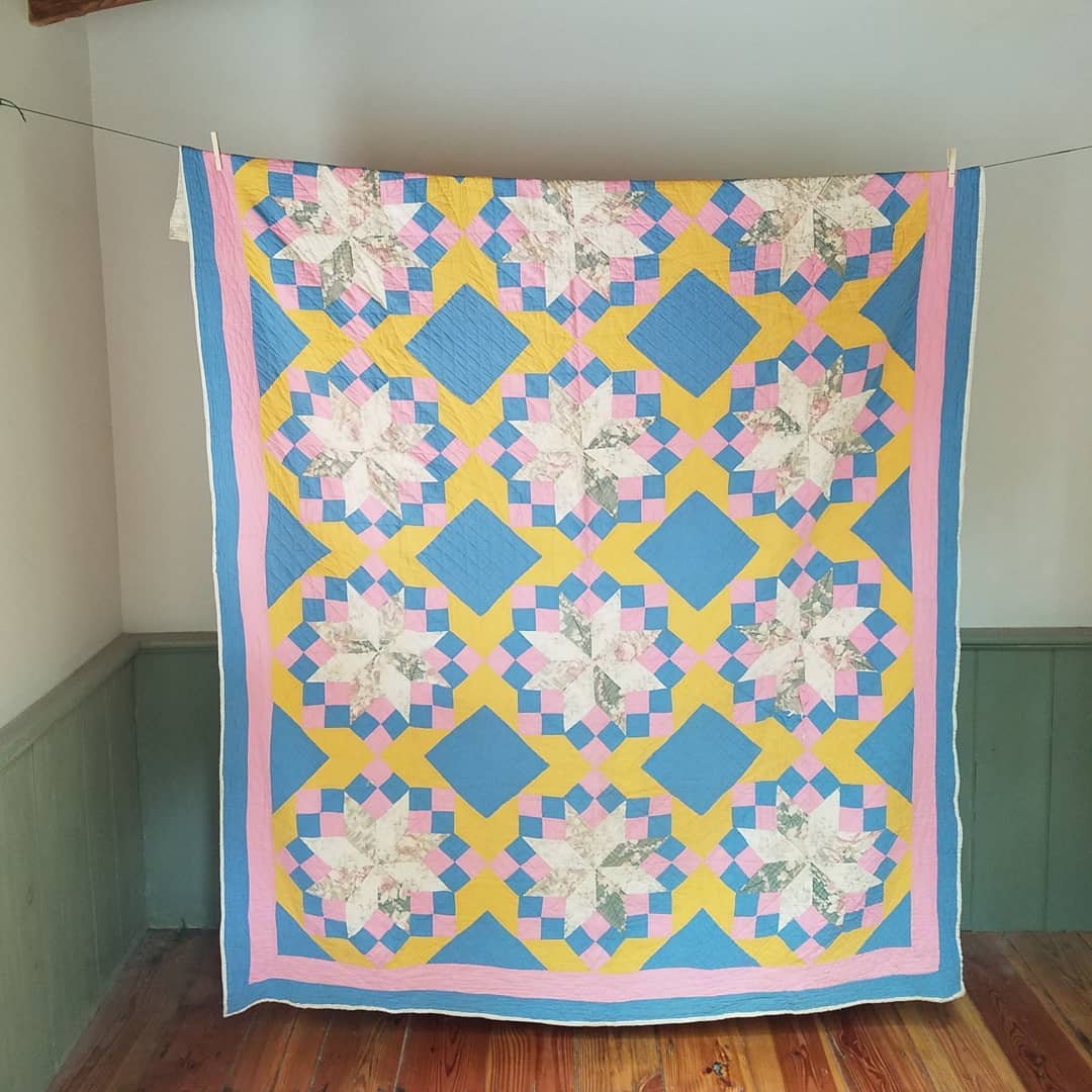 Pink and Orange Star Quilt