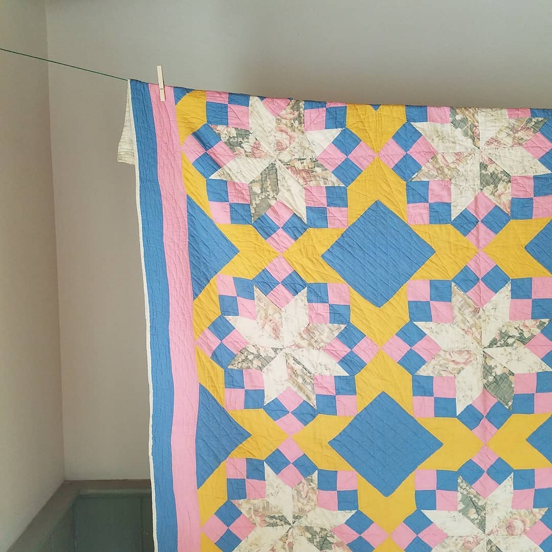 Pink and Orange Star Quilt
