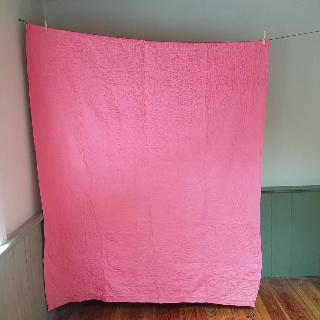 Pink Embroidered Quilt