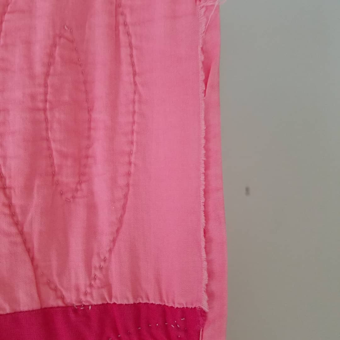 Pink Embroidered Quilt