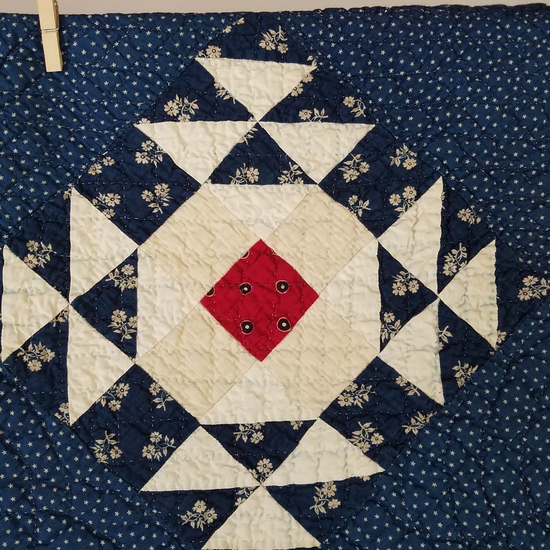 Indigo Crown of Thorns Quilt