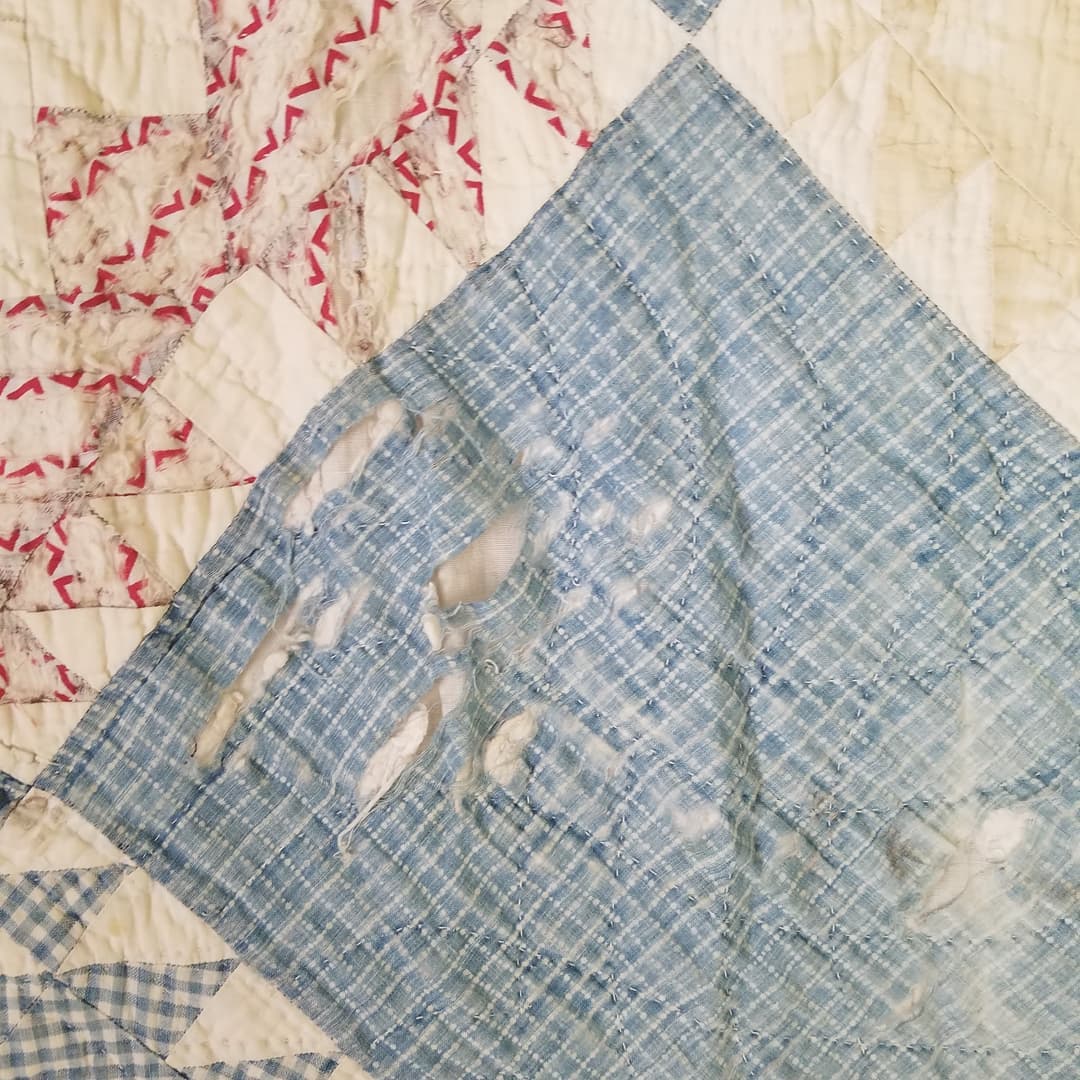 Inscribed, Pale Blue Quilt